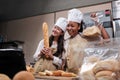 Two young female bakery startups live streaming, pastry sales online promotion