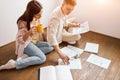 Young freelancers working at home Royalty Free Stock Photo