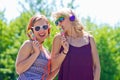 Two young girls with ice cream Royalty Free Stock Photo