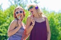 Two young girls with ice cream Royalty Free Stock Photo