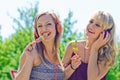 Two young girls with ice cream Royalty Free Stock Photo