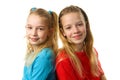 Two young girls looking in camera Royalty Free Stock Photo