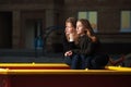 Teenage girls daydreaming Royalty Free Stock Photo