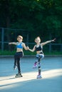 Two young girls in sports Royalty Free Stock Photo