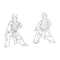 Two young karate boys