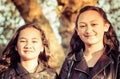 Two young Maori sisters