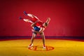 Two young men wrestling Royalty Free Stock Photo