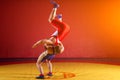 Two young men wrestlers Royalty Free Stock Photo