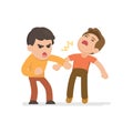 Two young men fighting angry and shouting at each other, Vector Royalty Free Stock Photo