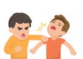 Two young men fighting angry and shouting at each other, Vector Royalty Free Stock Photo