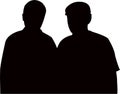 Two men head silhouette vector Royalty Free Stock Photo