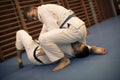 Young men on judo training.