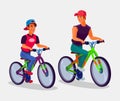 Two young men riding bicycles Royalty Free Stock Photo