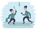 Two young men Two guys are stealing. Thives. Vector. Royalty Free Stock Photo