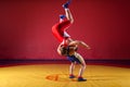 Two young men wrestlers Royalty Free Stock Photo