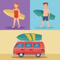 two young surfers characters