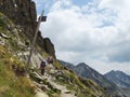 Two Young Tourists High in the Mountain Royalty Free Stock Photo