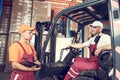 Workers in warehouse Royalty Free Stock Photo