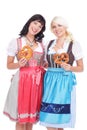 Two Young woman with bretzel Royalty Free Stock Photo