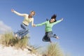 Two young women having fun at beach Royalty Free Stock Photo