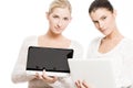 Two young women with netbooks