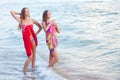 Two young women in a pareo Royalty Free Stock Photo