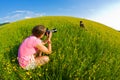 Two young women during the photo session