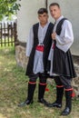 Two youth Macedo-Romanian ethnics from Banat, in traditional cos