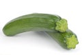 Two zucchini, white background Royalty Free Stock Photo