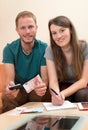 Twosome counting her money Royalty Free Stock Photo