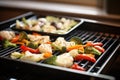 twosome grilling vegetables on an indoor grill