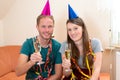 Twosome making a party Royalty Free Stock Photo
