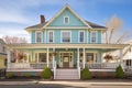 twostory colonial with matching side porches and lattice work