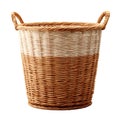 TwoTone Wicker Basket for Home Decor and Storage Natural Woven Laundry Hamper Royalty Free Stock Photo