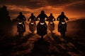 Twowheeled drama motorbikers silhouette embodies the thrill of the ride