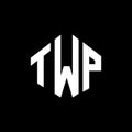 TWP letter logo design with polygon shape. TWP polygon and cube shape logo design. TWP hexagon vector logo template white and Royalty Free Stock Photo