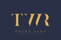 TWR abstract letter logo design Royalty Free Stock Photo