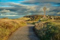 Celtic cross on Llanddwyn Island, a peninsula on Anglesey. Newborough, Anglesey, Royalty Free Stock Photo