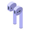 Tws headset icon, isometric style