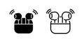 TWS True Wireless earphone icon , vector