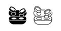 TWS True Wireless earphone icon , vector