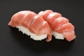 Twu otoro tuna sushi , japanese food Royalty Free Stock Photo