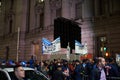 TWU Protest in Manhattan, NYC.New York`s Industrial Transportation Union event Royalty Free Stock Photo