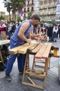 Txalaparta, a traditional instrument of the Basque Country. Spain