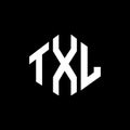 TXL letter logo design with polygon shape. TXL polygon and cube shape logo design. TXL hexagon vector logo template white and Royalty Free Stock Photo