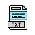 txt file format document color icon vector illustration Royalty Free Stock Photo