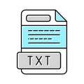 txt file format document color icon vector illustration Royalty Free Stock Photo