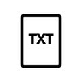 TXT file icon line isolated on white background. Black flat thin icon on modern outline style. Linear symbol and editable stroke. Royalty Free Stock Photo