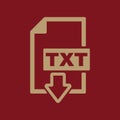 The TXT icon. Text file format symbol. Flat Royalty Free Stock Photo