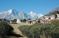 Tyangboche village in the Himalaya Royalty Free Stock Photo